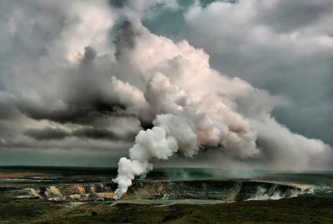 Also known as fumaroles, openings in the planet's crust such as this one emit steam containing a mixture of noxious gases. They are also home to extremeophilic microbes that can tolerate both high heat and acid. Credit: Wikipedia